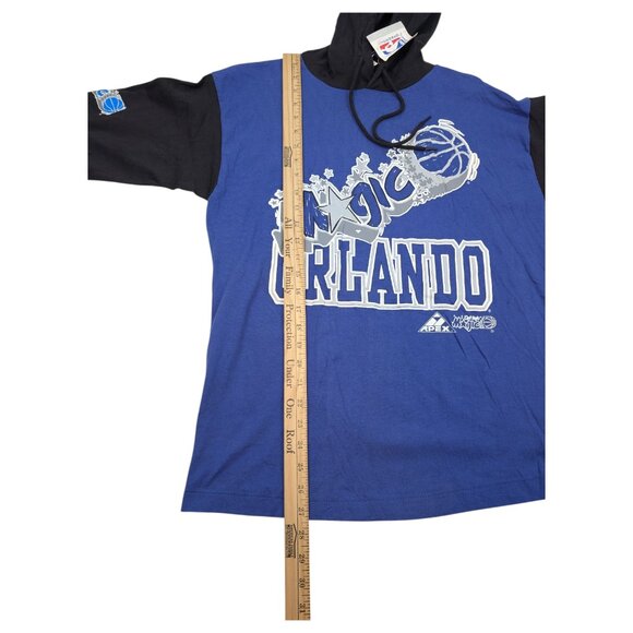 VTG Orlando Magic T Shirt Hoodie Sz XL FITS M/L Blue Apex One NBA Deadstock NWT - Picture 10 of 10